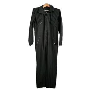 FERA Vtg 80's Ski Suit Snowsuit One Piece Apres Winter Size 10 Black